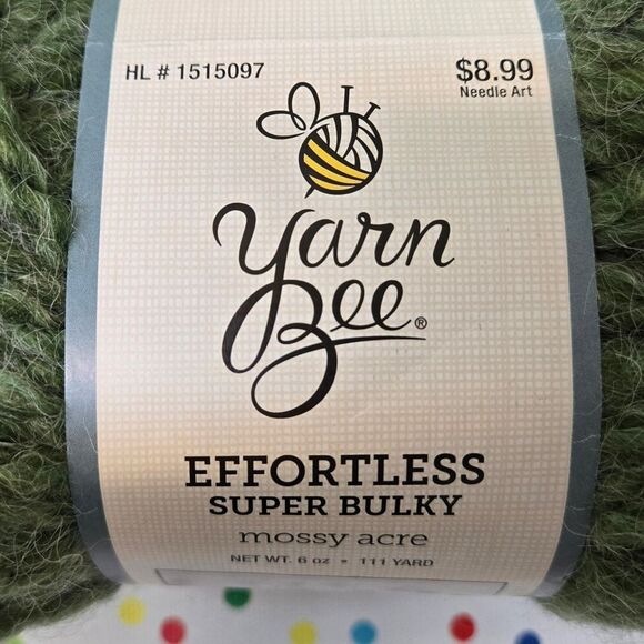🎃🎃🎃 Yarn Bee Effortless Super Bulky Yarn in Mossy Acre 6 Oz Per Skein - Picture 2 of 12
